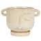 8.25&#x22; Cream Stoneware Face Planter &#x26; Saucer